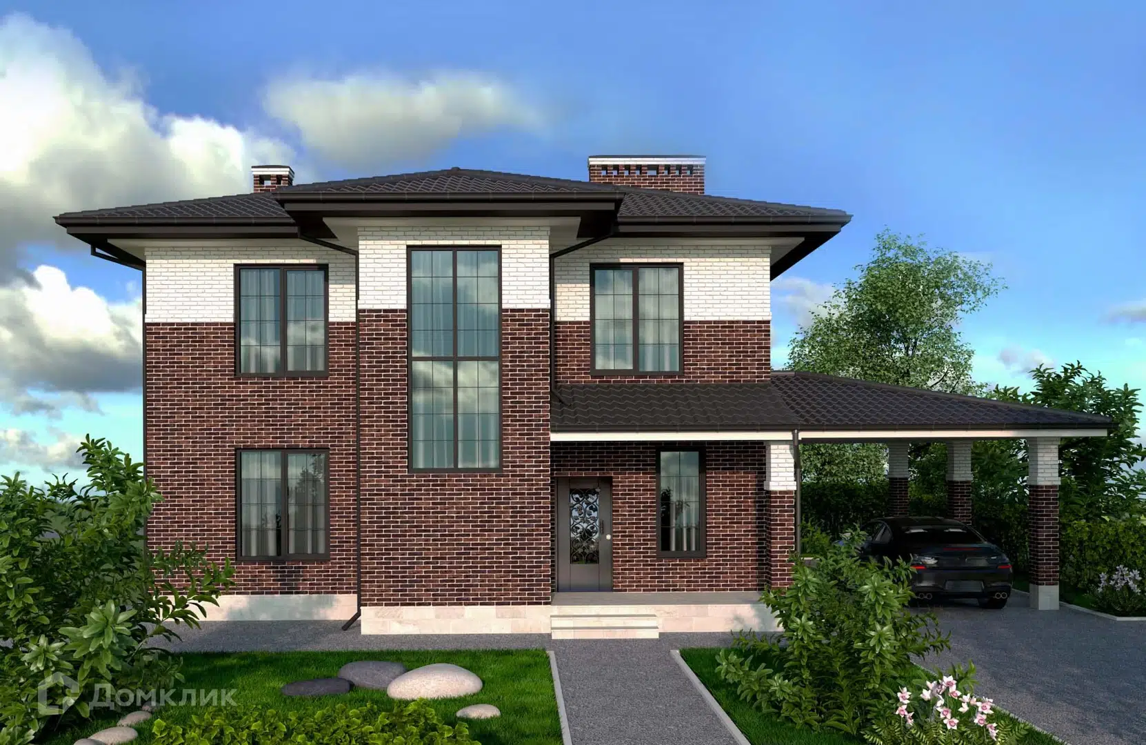 Проект дома «Проект №196-1» компании Новация из материала Керамические блоки площадью 183м² под ключ за 10065000₽ в Донецке | 2 этажа, 4 спальни, 2 санузла – Домклик