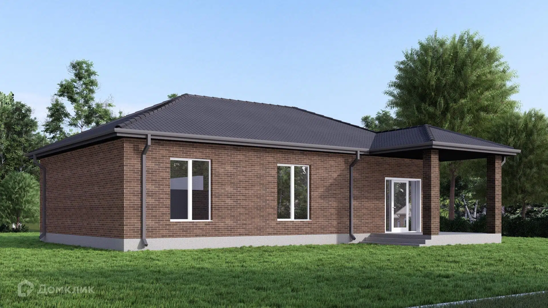 Проект дома «С-7» компании СК Дом-ЮГ из материала Кирпич площадью 99.89м² под ключ за 8975000₽ в Донецке | 1 этаж, 3 спальни, 2 санузла – Домклик