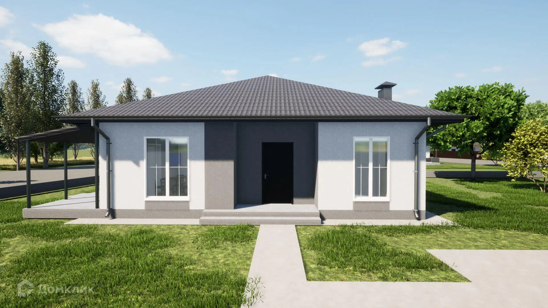 Проект дома «К 0122» компании СК «Константин Инвест Капитал» из материала Кирпич площадью 95м² под ключ за 4750000₽ в Донецке | 1 этаж, 3 спальни, 2 санузла – Домклик