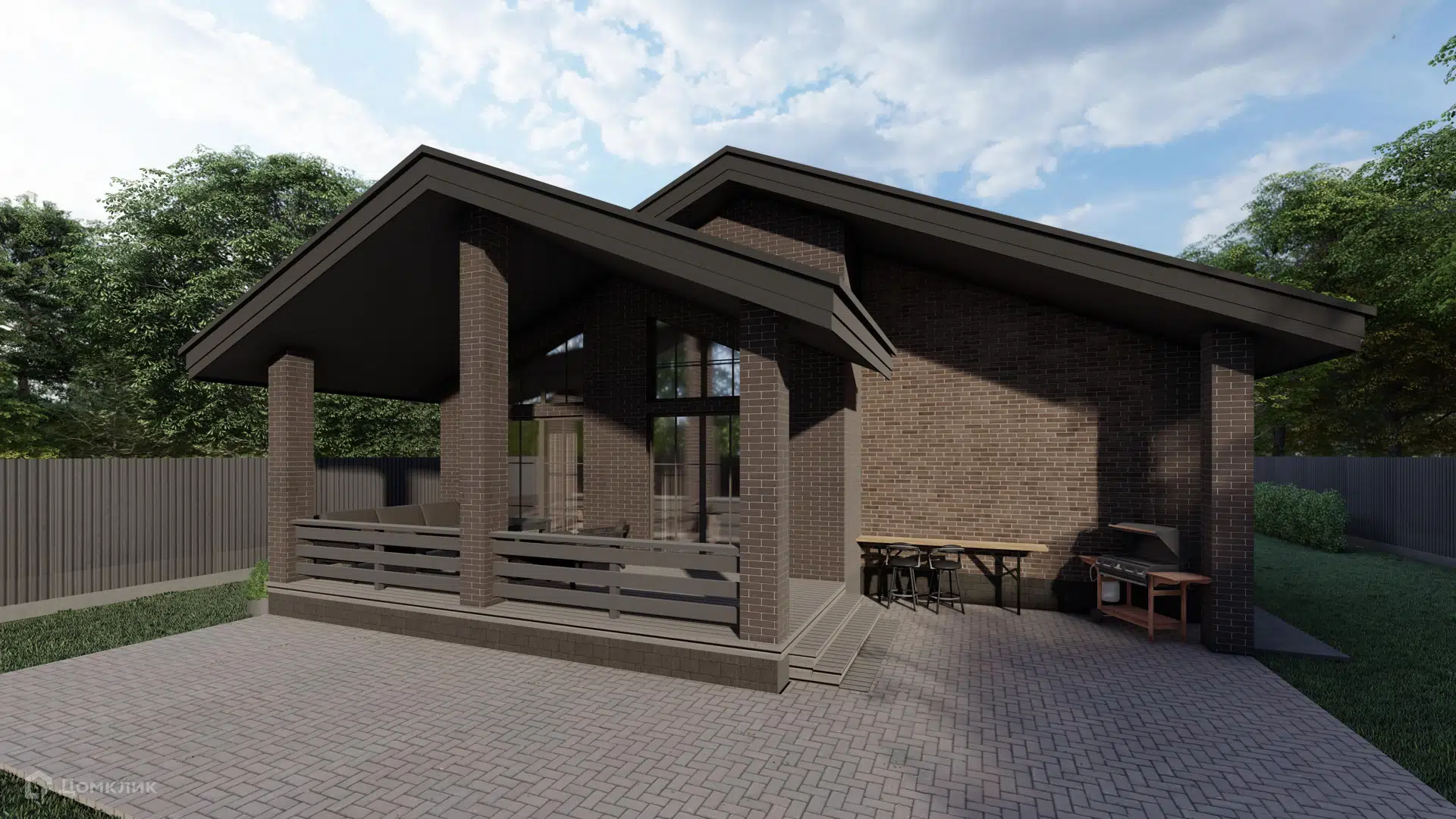 Проект дома «Эталон_149» компании эталонстройдом из материала Керамзитобетонные блоки площадью 149м² под ключ за 10370000₽ в Луганске | 1 этаж, 3 спальни, 2 санузла – Домклик