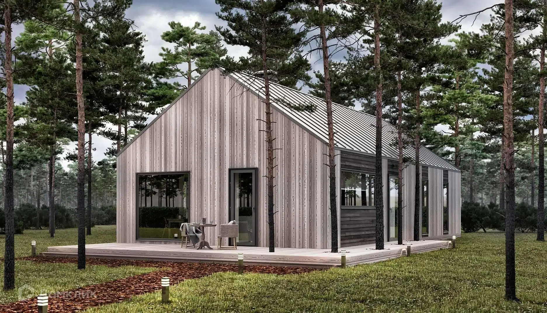 Проект дома «СИП С124» компании ЙОЛО ХАУС из материала SIP-панели площадью 124м² под ключ за 5032000₽ в Донецке | 1 этаж, 3 спальни, 1 санузел – Домклик