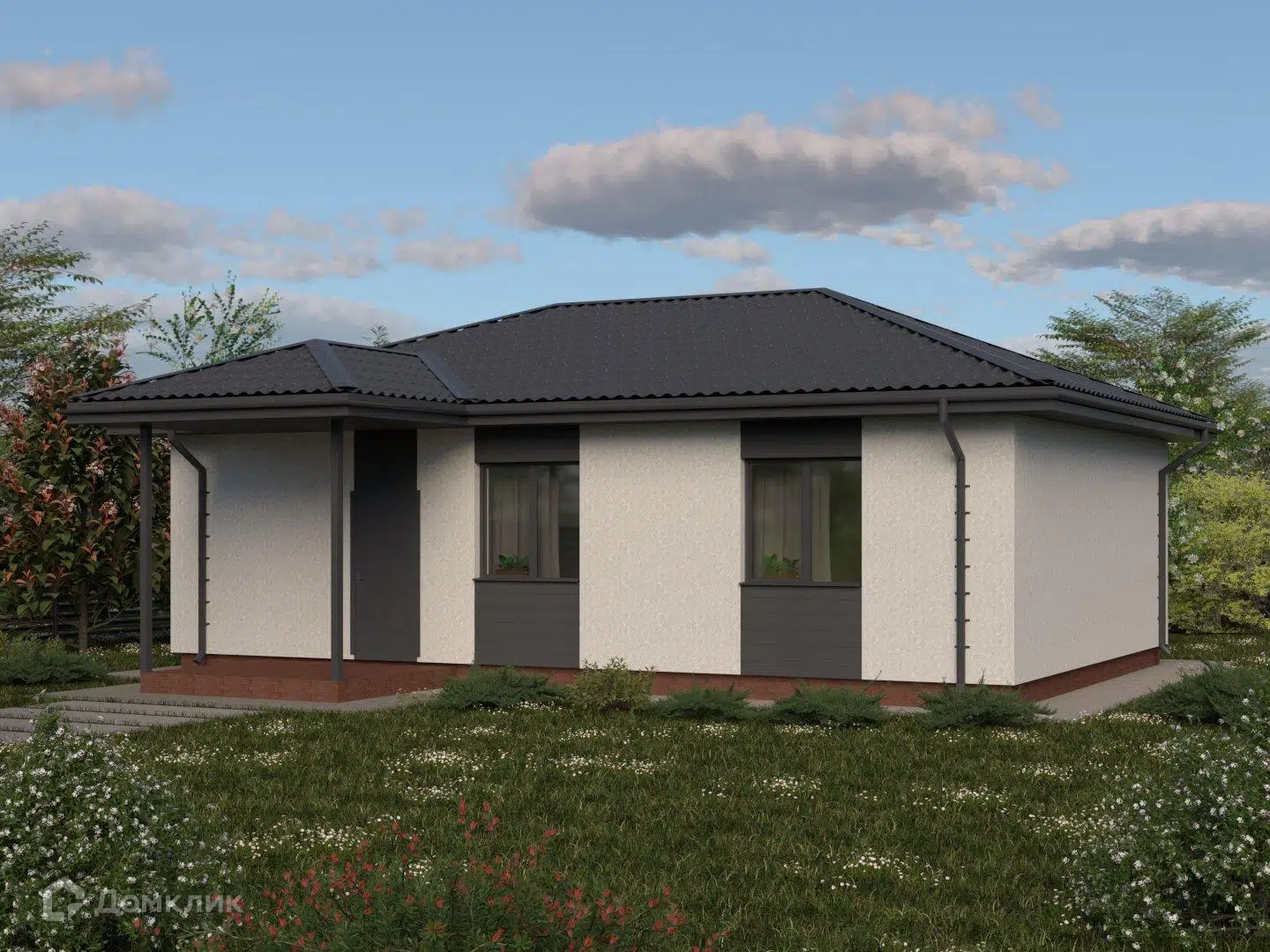Проект дома «КС-19» компании КомфортСтрой64 из материала Керамические блоки площадью 76.5м² под ключ за 7500000₽ в Донецке | 1 этаж, 3 спальни, 1 санузел – Домклик