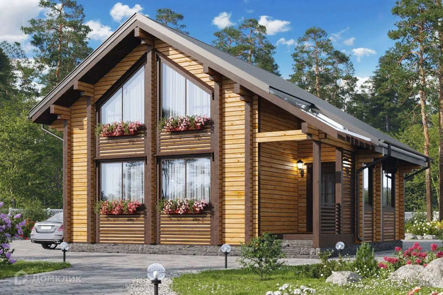 Проект дома «Проект №ВЗ-342 Эридан» компании СК «Вологодское Зодчество» из материала Клееный брус площадью 105м² под ключ за 5250000₽ в Донецке | 2 этажа, 4 спальни, 2 санузла – Домклик