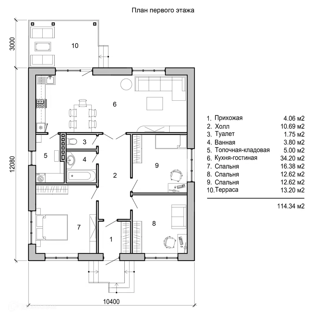 Планировка 1 этаж этажа