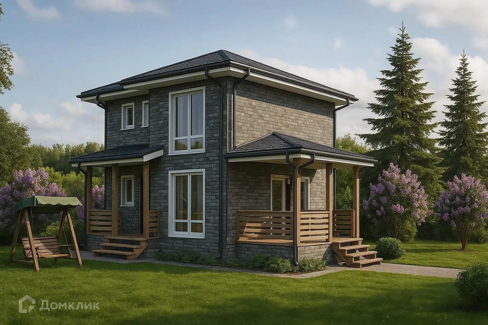 Проект дома «Просторный 2025» компании Зеленый пояс Москвы из материала Каркасный дом площадью 98.1м² под ключ за 12300000₽ в Донецке | 2 этажа, 4 спальни, 2 санузла – Домклик