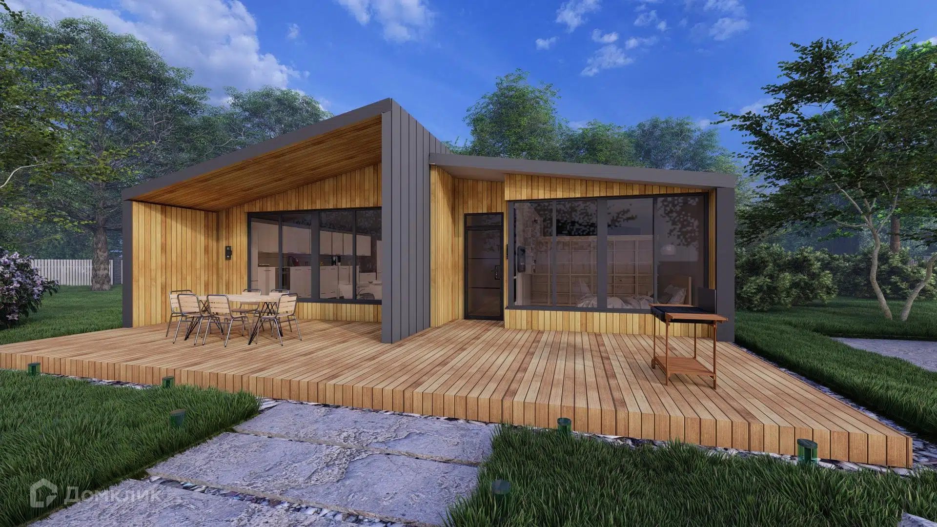 Проект дома «Barn 80» компании LoftHouse из материала Каркасный дом площадью 82м² под ключ за 9500000₽ в Луганске | 1 этаж, 3 спальни, 1 санузел – Домклик