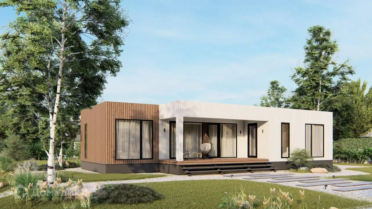 Проект дома «Модульный дом Cube 100» компании Авангард Строй из материала Модульный дом площадью 102.8м² под ключ за 7590000₽ в Донецке | 1 этаж, 3 спальни, 2 санузла – Домклик