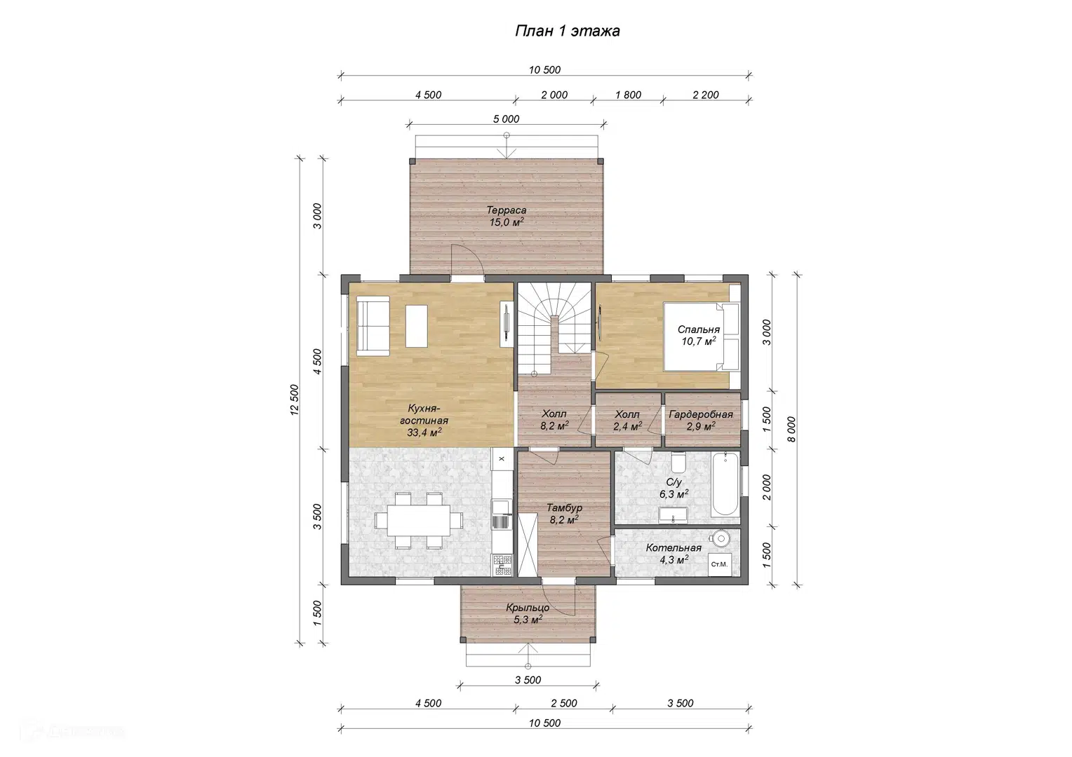 Планировка 1 этажа