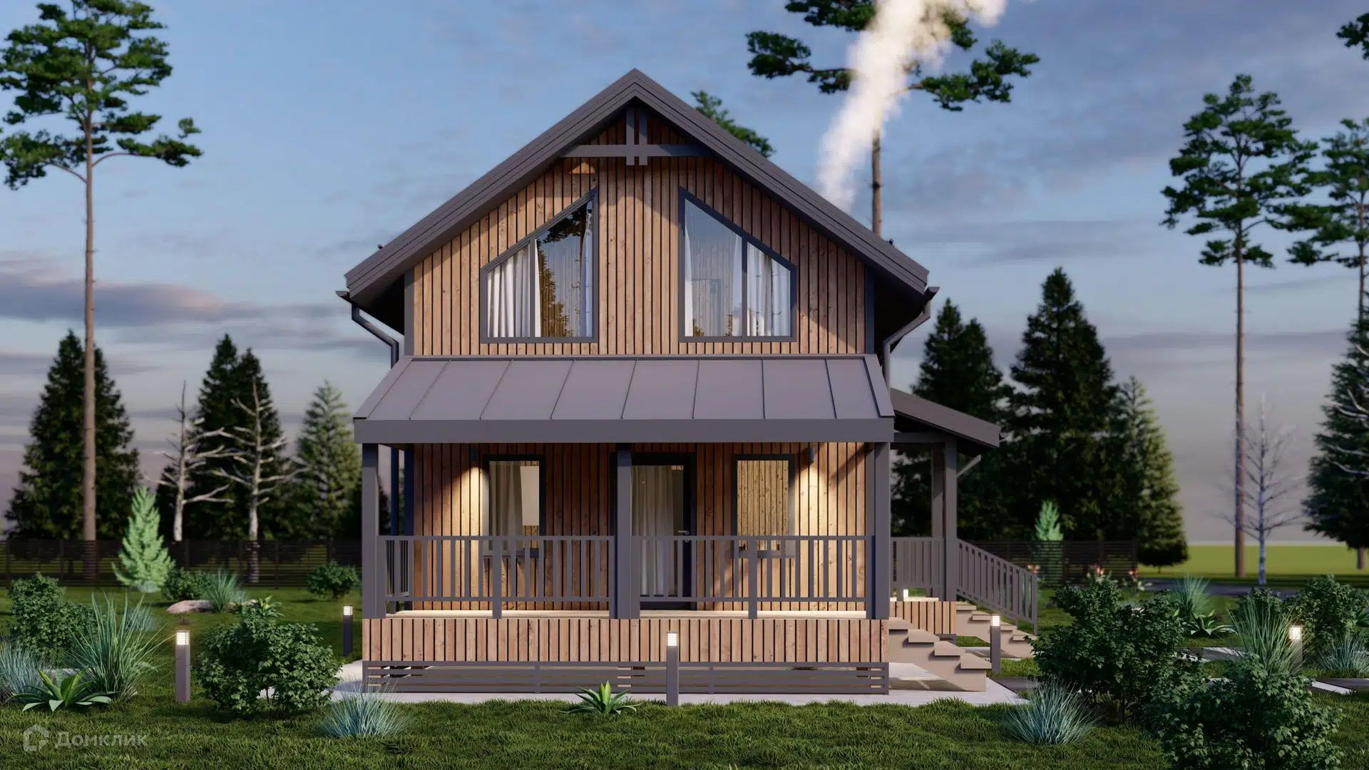 Проект дома «Мадрид-3 » компании Каркас Поволжья из материала Каркасный дом площадью 100м² под ключ за 4510000₽ в Луганске | 2 этажа, 4 спальни, 1 санузел – Домклик