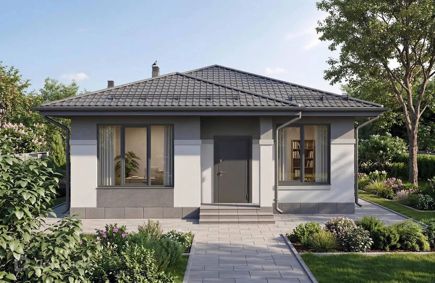 Проект дома «Проект №449» компании Новация из материала Керамические блоки площадью 91м² под ключ за 6600000₽ в Донецке | 1 этаж, 3 спальни, 2 санузла – Домклик