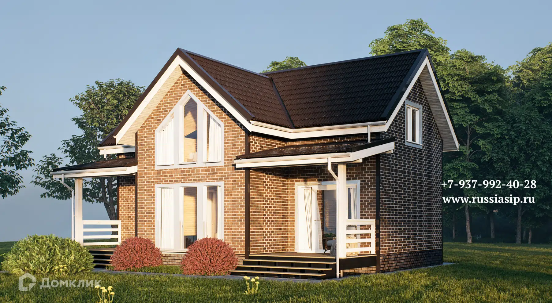 Проект дома «РОЗА» компании Ассоциация СИП из материала SIP-панели площадью 140м² под ключ за 4900000₽ в Донецке | 2 этажа, 4 спальни, 2 санузла – Домклик