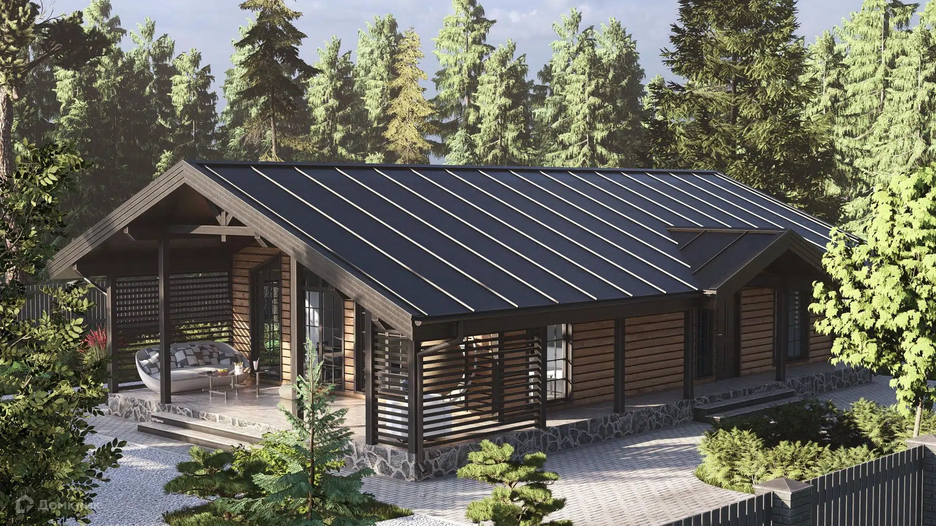 Проект дома «СВОЙ 102 M» компании СВОЙ из материала Каркасный дом площадью 123м² под ключ за 7737084₽ в Луганске | 1 этаж, 2 спальни, 2 санузла – Домклик