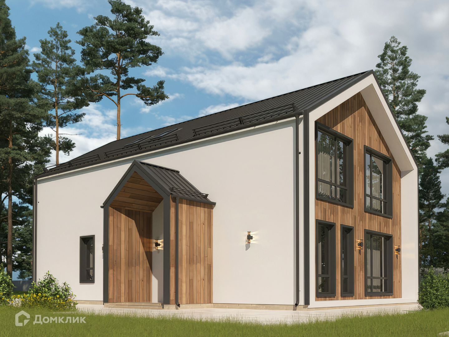 Проект дома «Труа-Ривьер» компании Вигвам.ру из материала Газобетонные блоки площадью 156.1м² под ключ за 9520289₽ в Донецке | 2 этажа, 4 спальни, 3 санузла – Домклик