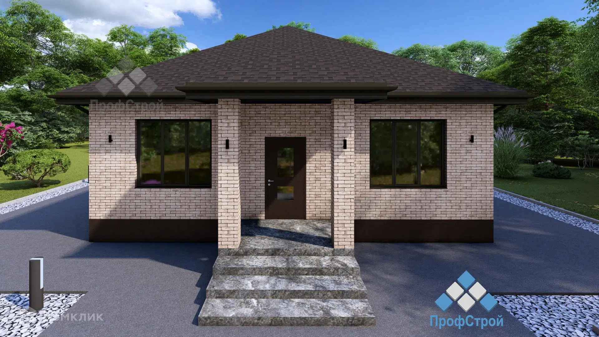 Проект дома «Забота о близких (два входа)» компании ПрофСтрой из материала Газобетонные блоки площадью 126.49м² под ключ за 6700000₽ в Донецке | 1 этаж, 4 спальни, 2 санузла – Домклик