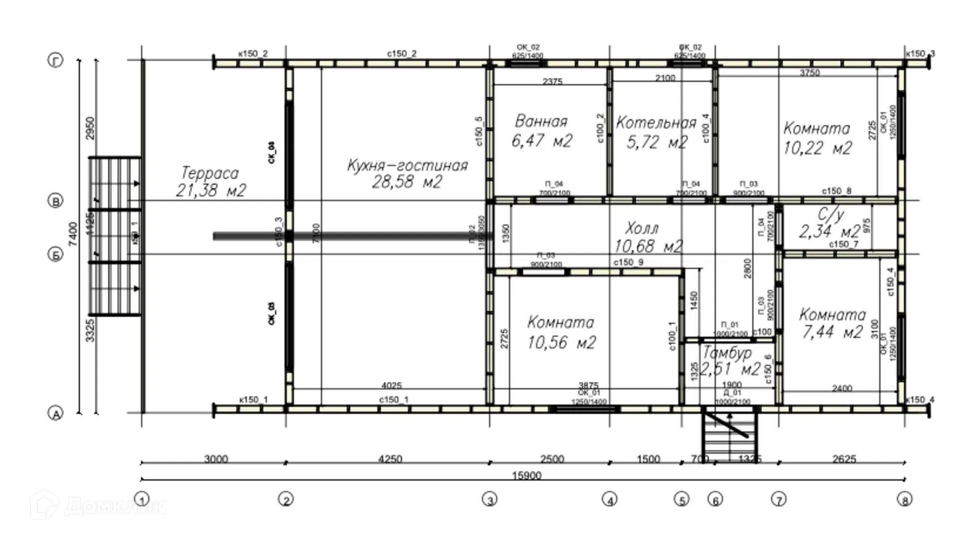 Планировка 1 этажа