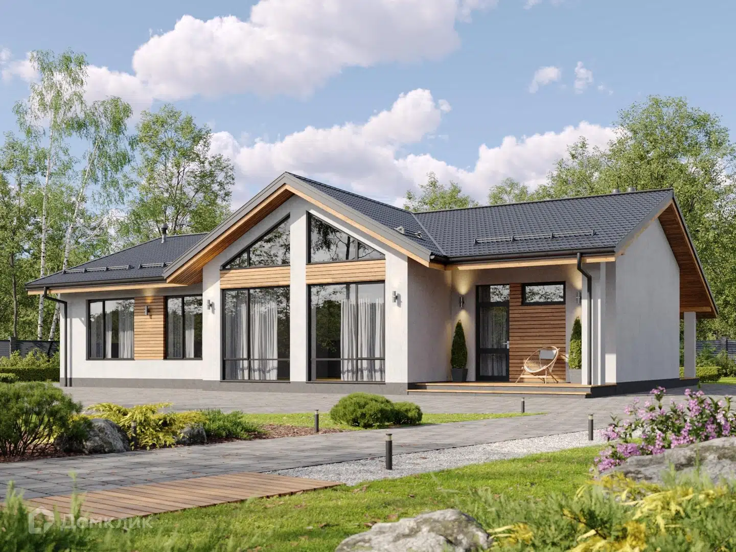 Проект дома «A156» компании ДТМ СТРОЙ из материала Газобетонные блоки площадью 192м² под ключ за 11927560₽ в Донецке | 1 этаж, 3 спальни, 3 санузла – Домклик