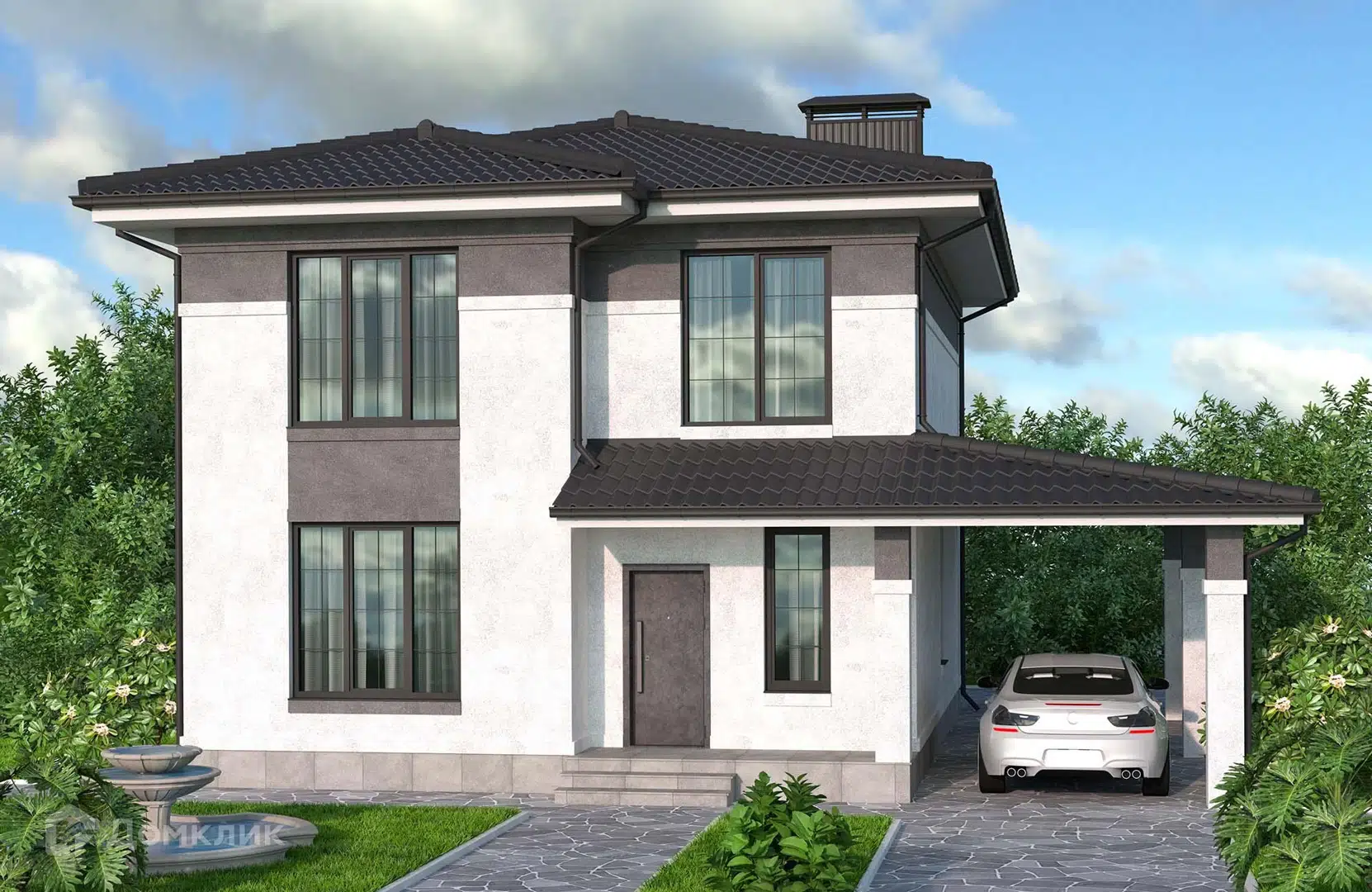 Проект дома «Проект №391» компании Новация из материала Газобетонные блоки площадью 143м² под ключ за 7865000₽ в Донецке | 2 этажа, 5 спален, 2 санузла – Домклик