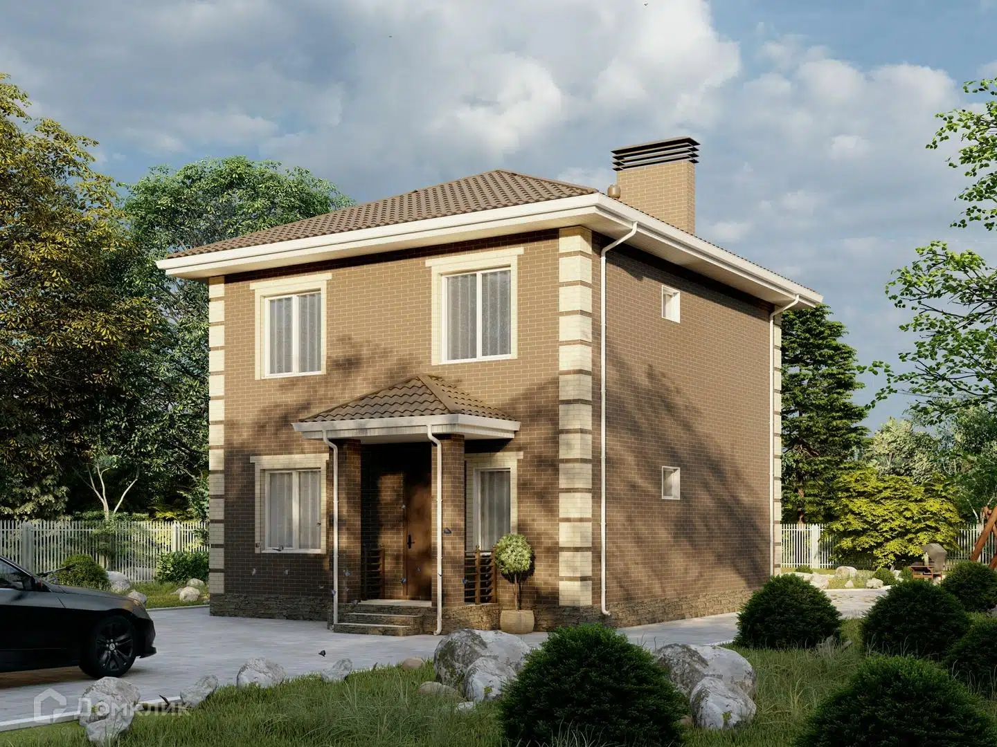 Проект дома «Комфорт 1, 112.8 (109.1)» компании СК НА ВЕКА из материала Газобетонные блоки площадью 109.06м² под ключ за 7500000₽ в Донецке | 2 этажа, 4 спальни, 3 санузла – Домклик