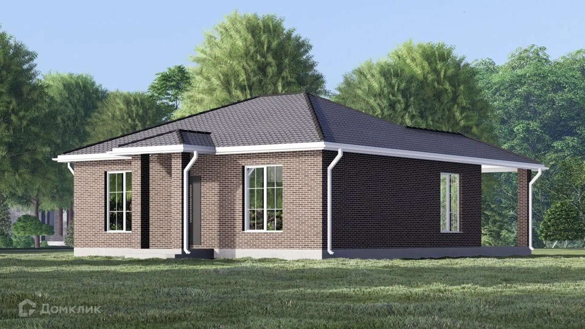 Проект дома «Р-1/2026» компании СК Дом-Юг из материала Газобетонные блоки площадью 94.34м² под ключ за 6085000₽ в Донецке | 1 этаж, 3 спальни, 1 санузел – Домклик