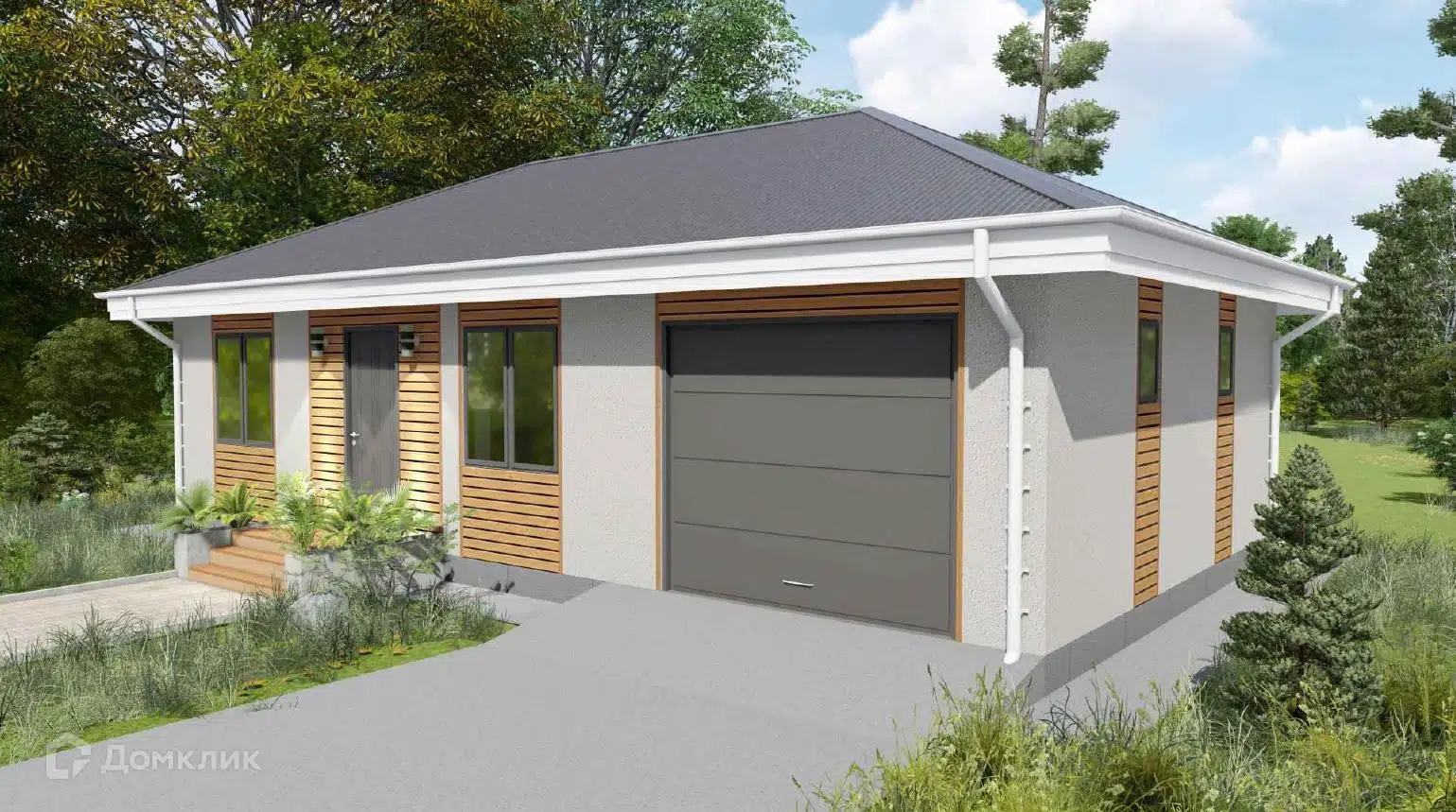 Проект дома «ND-TP 2» компании ТСК Новый Дом из материала Газобетонные блоки площадью 71.66м² под ключ за 4155000₽ в Донецке | 1 этаж, 2 спальни, 1 санузел – Домклик