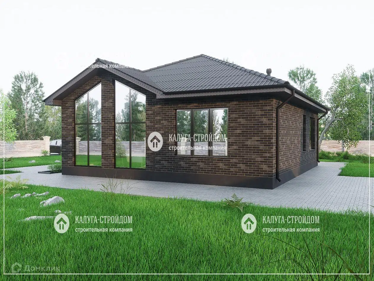 Проект дома «СП-27» компании КАЛУГА-СТРОЙДОМ из материала Газобетонные блоки площадью 92м² под ключ за 5500000₽ в Луганске | 1 этаж, 3 спальни, 1 санузел – Домклик