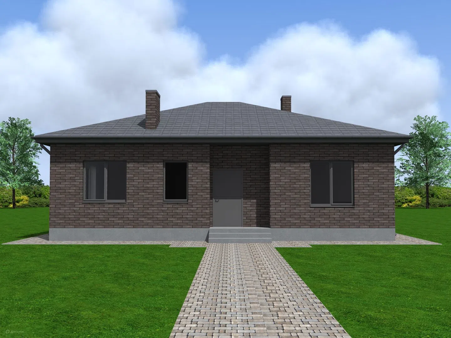 Проект дома «Жилой Дом 132-104» компании ИП Бурым Геннадий Владимирович из материала Кирпич площадью 104м² под ключ за 6500000₽ в Донецке | 1 этаж, 3 спальни, 2 санузла – Домклик