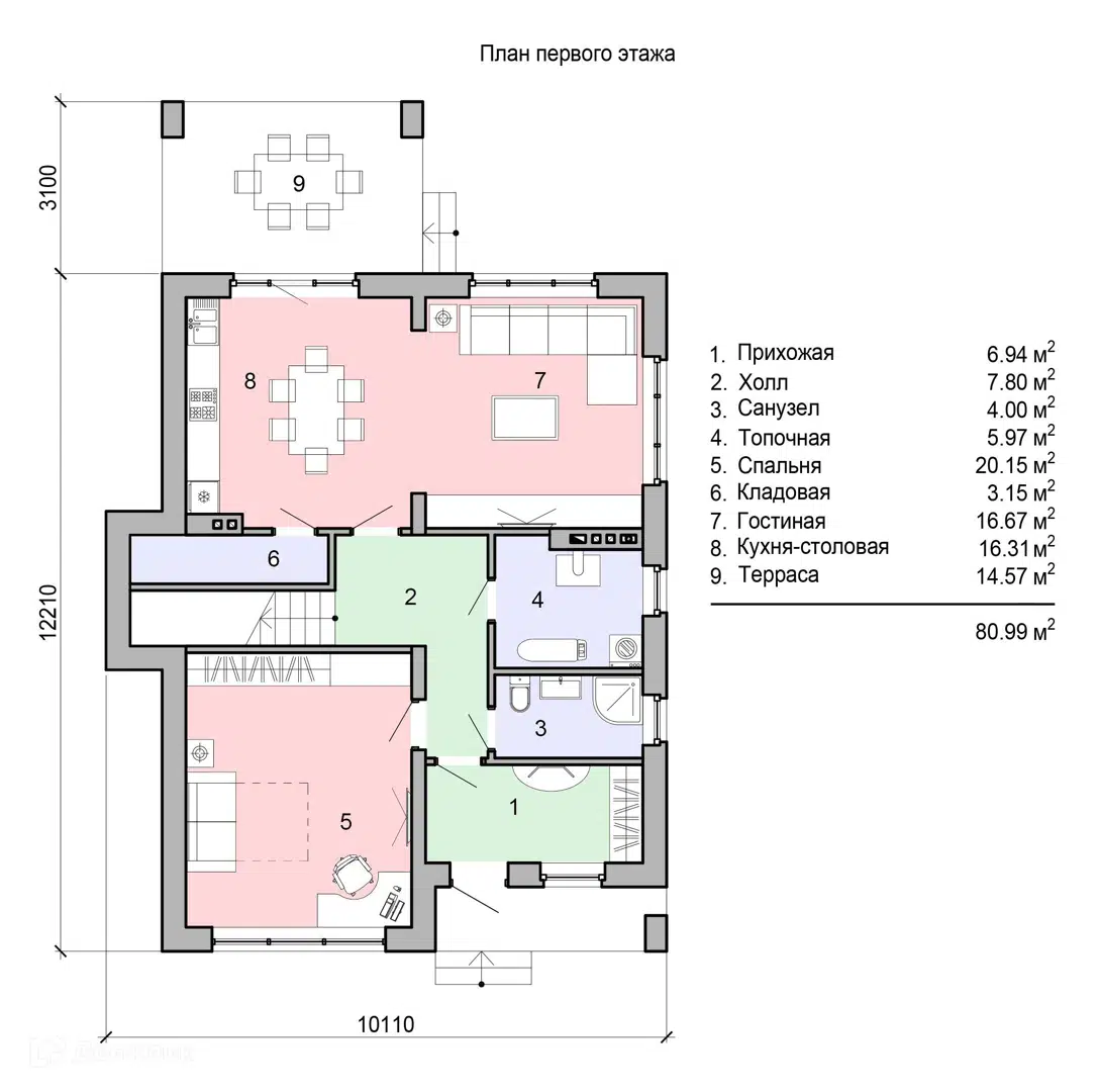 Планировка 1 этаж этажа