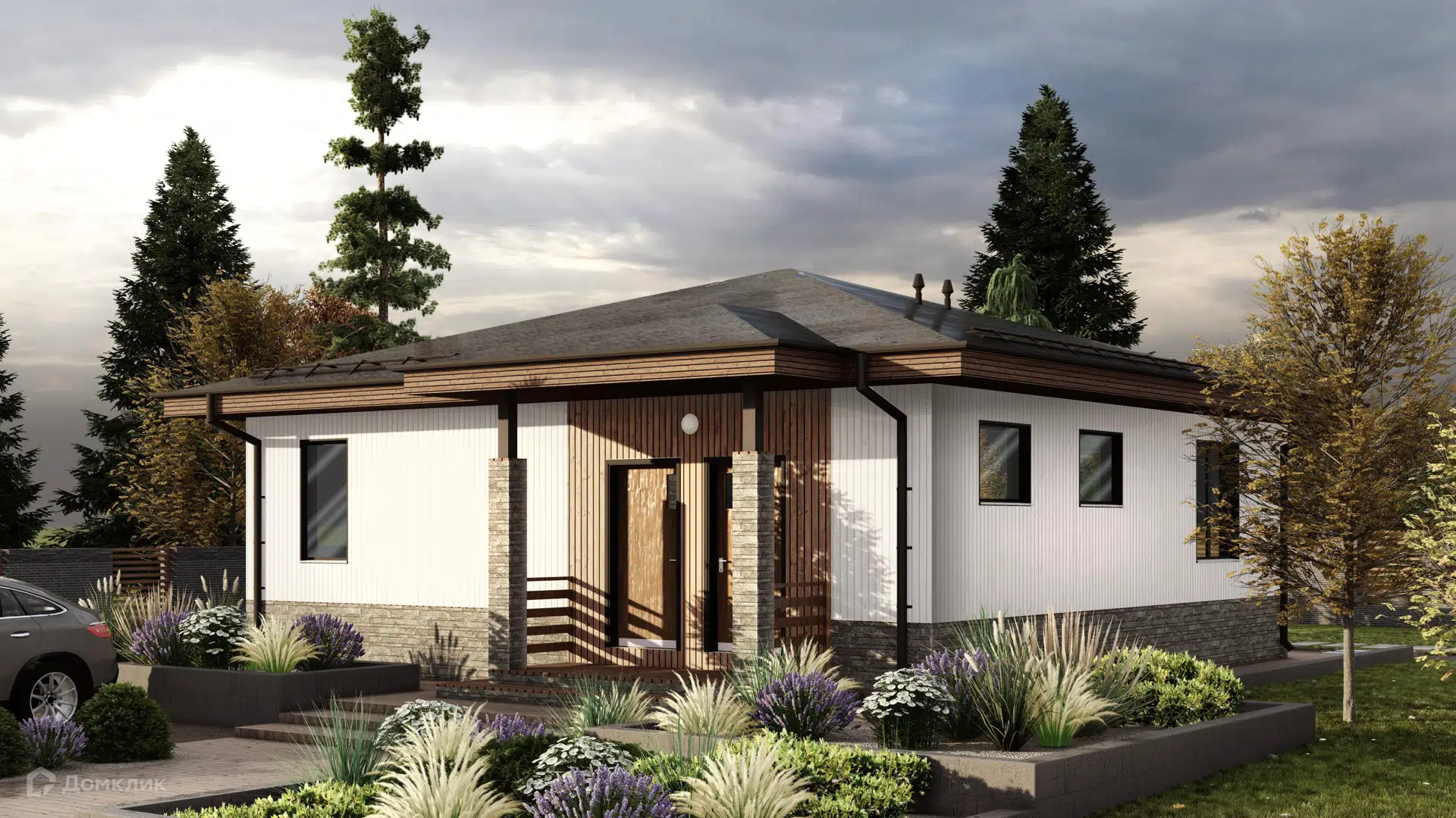 Проект дома «K-82» компании СК «КИТ» из материала Газобетонные блоки площадью 82м² под ключ за 6970000₽ в Луганске | 1 этаж, 3 спальни, 1 санузел – Домклик