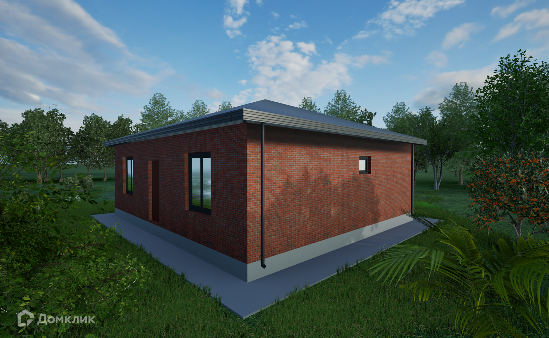 Проект дома «Трехкомнатный кирпичный дом "Комфорт Семейный"» компании ИП Григорян Карэн Альбертович из материала Кирпич площадью 95.3м² под ключ за 6210000₽ в Донецке | 1 этаж, 3 спальни, 2 санузла – Домклик