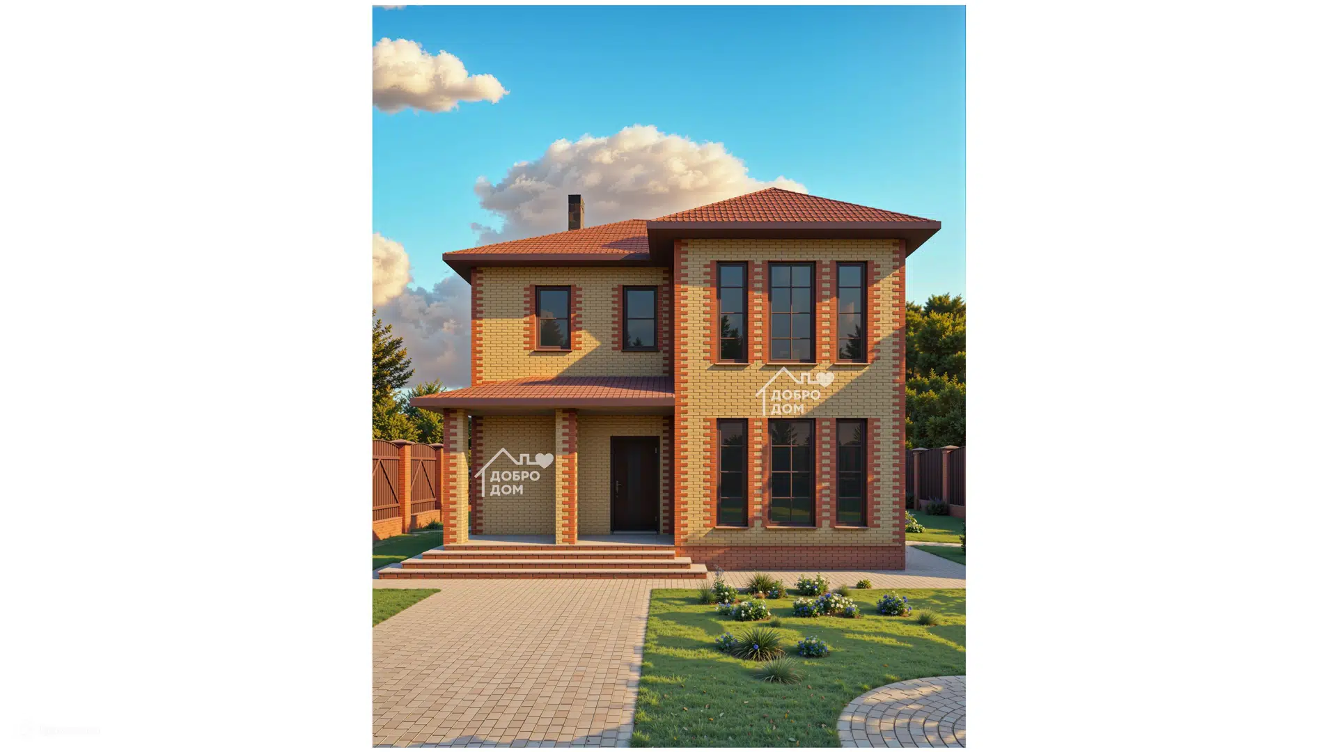 Проект дома «Коттедж Аксиома» компании СК «Добро Дом» из материала Газобетонные блоки площадью 153м² под ключ за 7505000₽ в Донецке | 2 этажа, 4 спальни, 2 санузла – Домклик