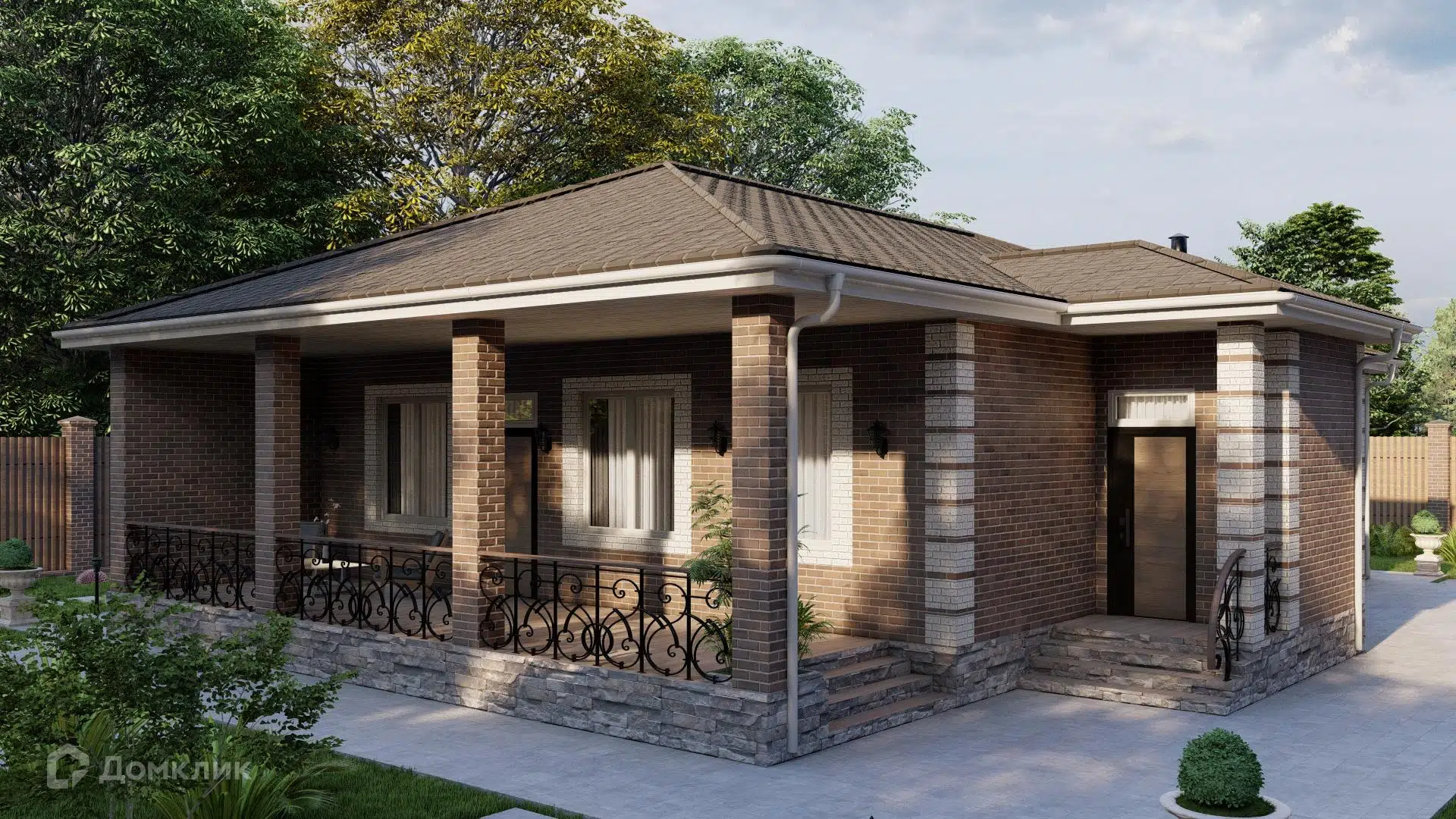 Проект дома «Одноэтажный жилой дом 141 квм» компании Строительная Компания «Алмистрой» из материала Газосиликатные блоки площадью 141м² под ключ за 7050000₽ в Донецке | 1 этаж, 3 спальни, 2 санузла – Домклик