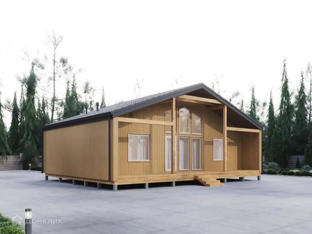 Проект дома «Нордик-ИД» компании Вигвам.ру из материала Каркасный дом площадью 97.6м² под ключ за 9973000₽ в Донецке | 1 этаж, 3 спальни, 2 санузла – Домклик