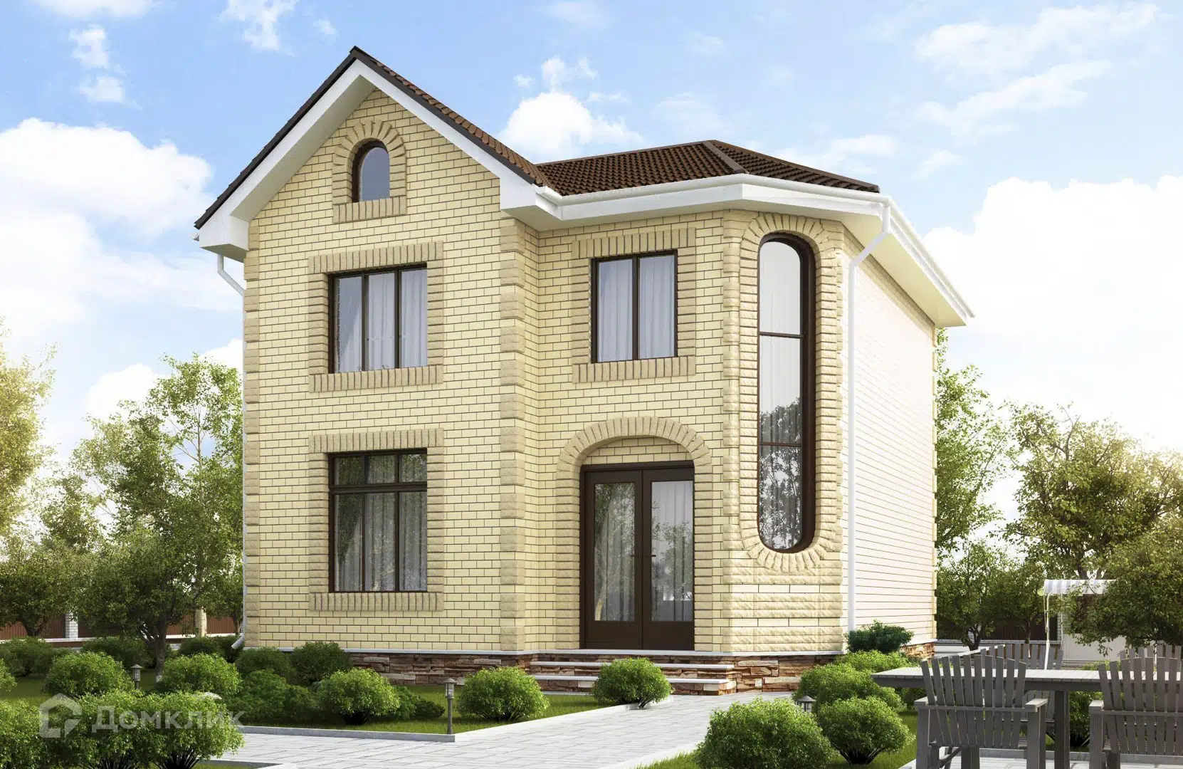 Проект дома «Проект №65» компании Новация из материала Керамические блоки площадью 112м² под ключ за 6168250₽ в Донецке | 2 этажа, 3 спальни, 2 санузла – Домклик