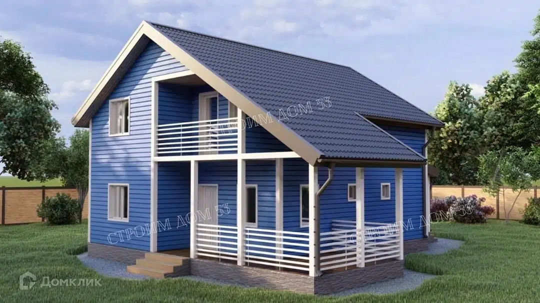 Проект дома «Двухэтажный каркасный дом 10х8м КД-20» компании СК Строим Дом 53 из материала Каркасный дом площадью 159.7м² под ключ за 4998000₽ в Донецке | 2 этажа, 5 спален, 2 санузла – Домклик