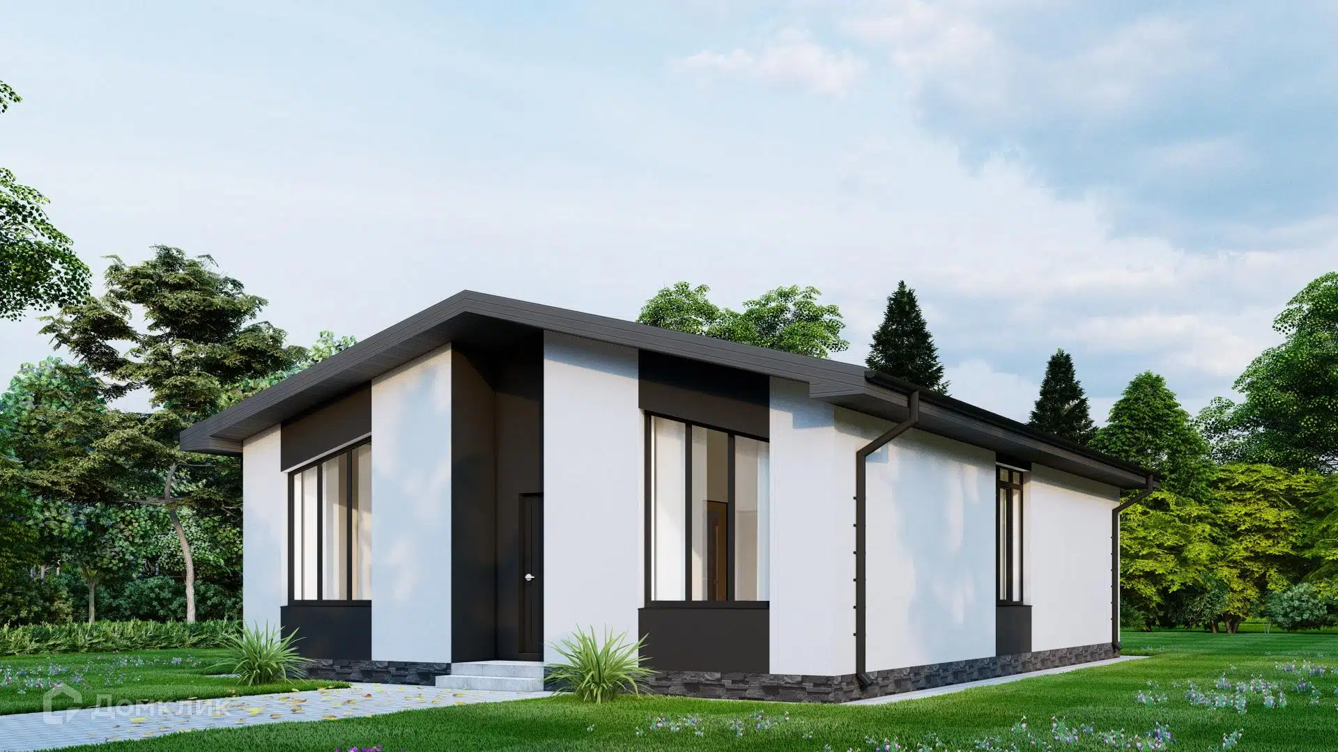 Проект дома «Майорка 120» компании АрхСтройМонтаж из материала Газобетонные блоки площадью 120м² под ключ за 6500000₽ в Луганске | 1 этаж, 3 спальни, 1 санузел – Домклик