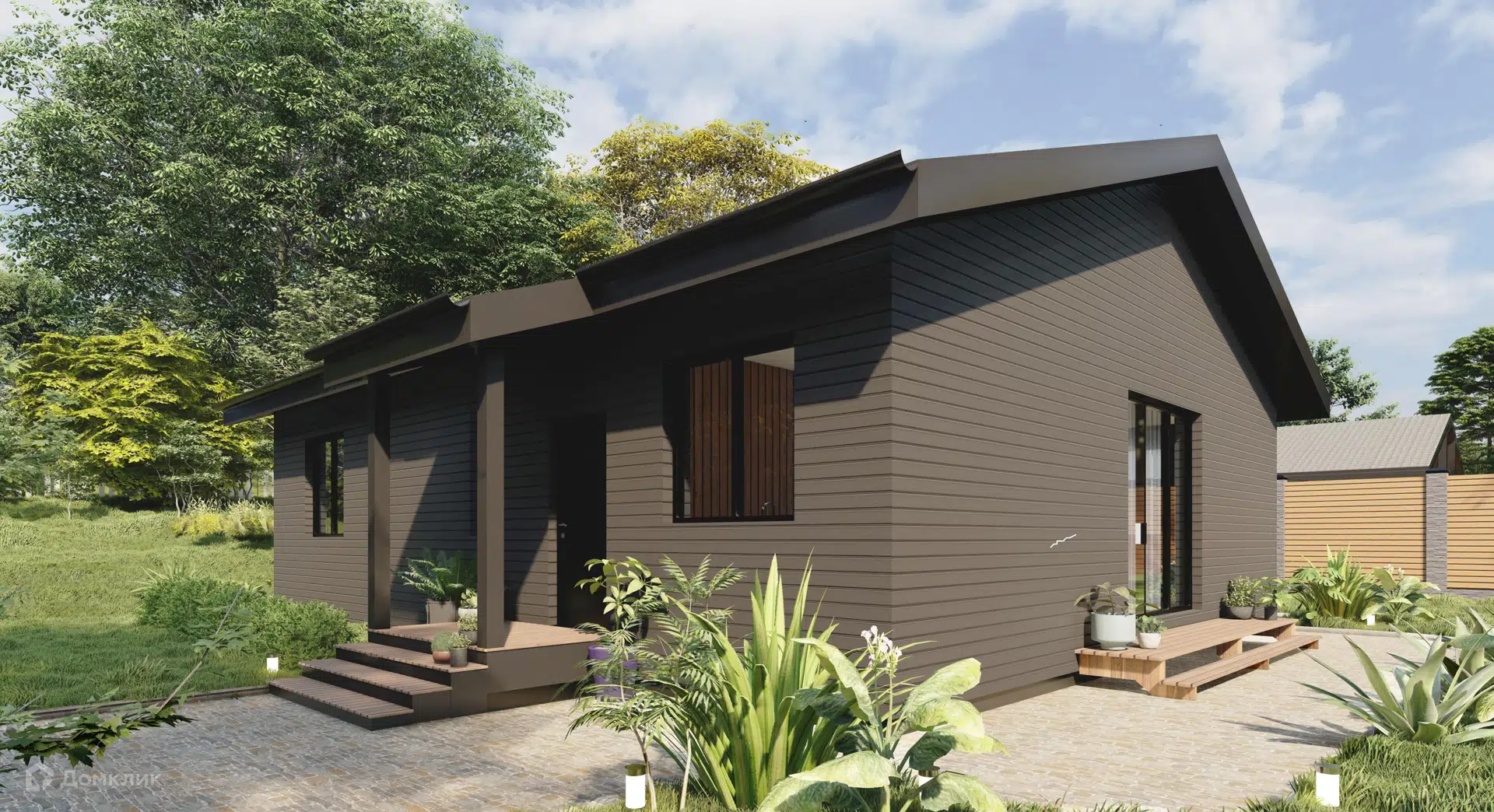 Проект дома «Дом "Классический" 107,6» компании ООО «ЛЕСИНА» из материала Каркасный дом площадью 107.6м² под ключ за 6900000₽ в Донецке | 1 этаж, 3 спальни, 2 санузла – Домклик