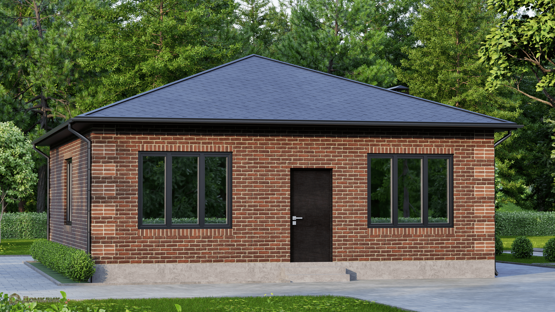 Проект дома «Жилой дом DC-85(4)» компании ИП Саакян Андраник Мартикович из материала Газобетонные блоки площадью 85.04м² под ключ за 4395000₽ в Донецке | 1 этаж, 4 спальни, 1 санузел – Домклик