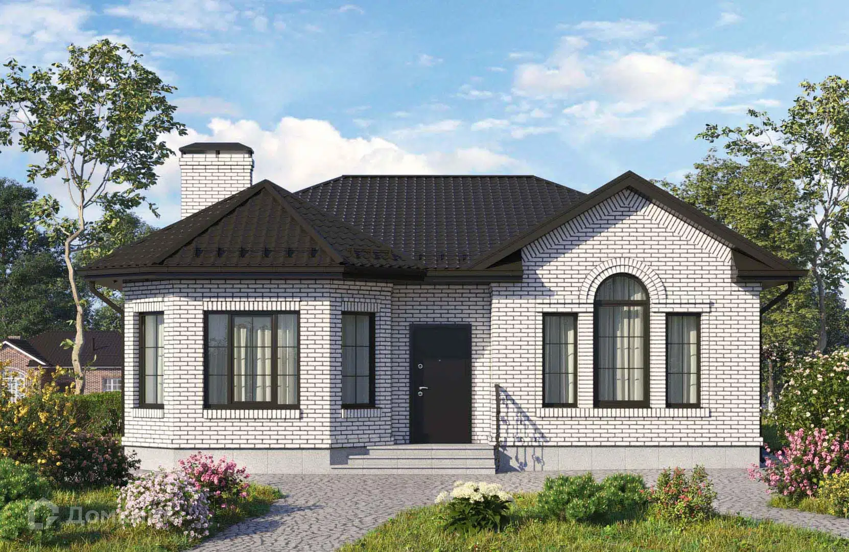 Проект дома «Новация 239» компании Подрядчик Стройдом из материала Кирпич площадью 116м² под ключ за 4600000₽ в Донецке | 1 этаж, 3 спальни, 2 санузла – Домклик