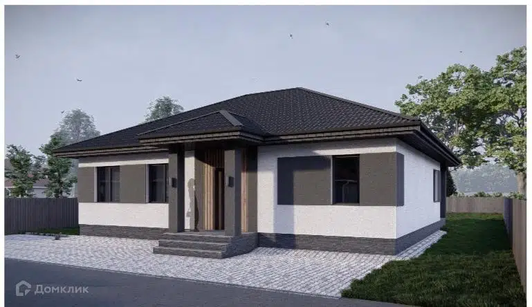 Проект дома «Дом 117 м2 с терассой 16 м» компании ООО «СК ЭЛИТ ГРУПП» из материала Керамзитобетонные блоки площадью 117м² под ключ за 7905000₽ в Донецке | 1 этаж, 3 спальни, 2 санузла – Домклик