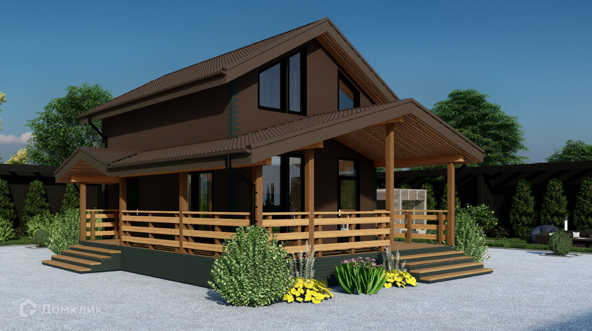 Проект дома «Двухэтажный МД-103» компании МАГАЗИН ДОМОВ из материала SIP-панели площадью 114.4м² под ключ за 6707000₽ в Донецке | 2 этажа, 3 спальни, 2 санузла – Домклик