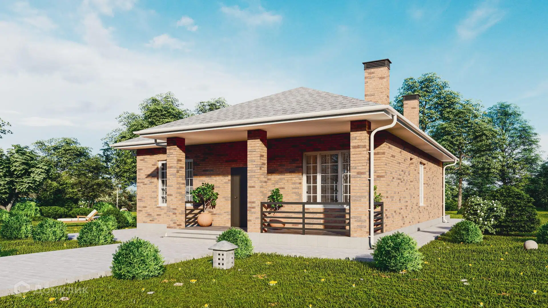 Проект дома «AS 1/117» компании ООО «АРИС ДЕКОР ПРО» из материала Кирпич площадью 102м² под ключ за 8200000₽ в Луганске | 1 этаж, 3 спальни, 2 санузла – Домклик