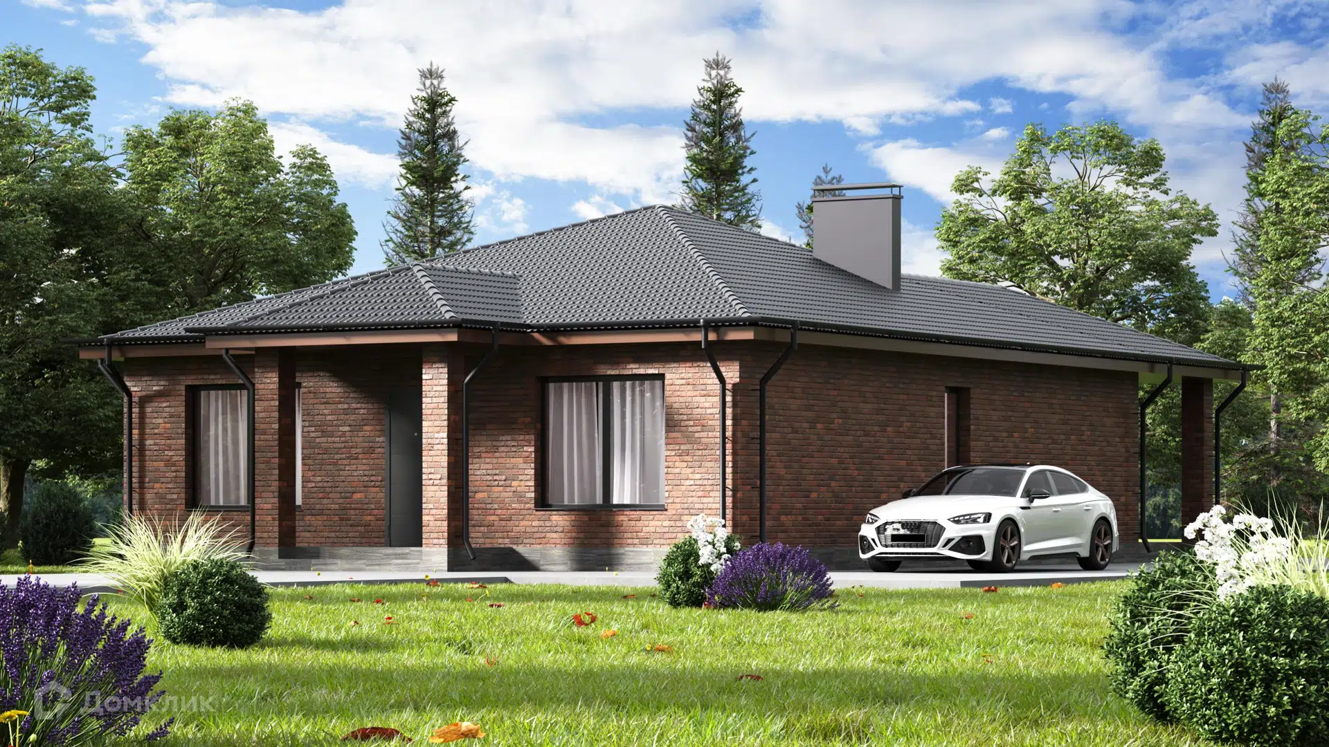 Проект дома «Жилой дом №100» компании ИП Григорьянц Карэн Ашотович из материала Газобетонные блоки площадью 100м² под ключ за 5518000₽ в Донецке | 1 этаж, 3 спальни, 2 санузла – Домклик