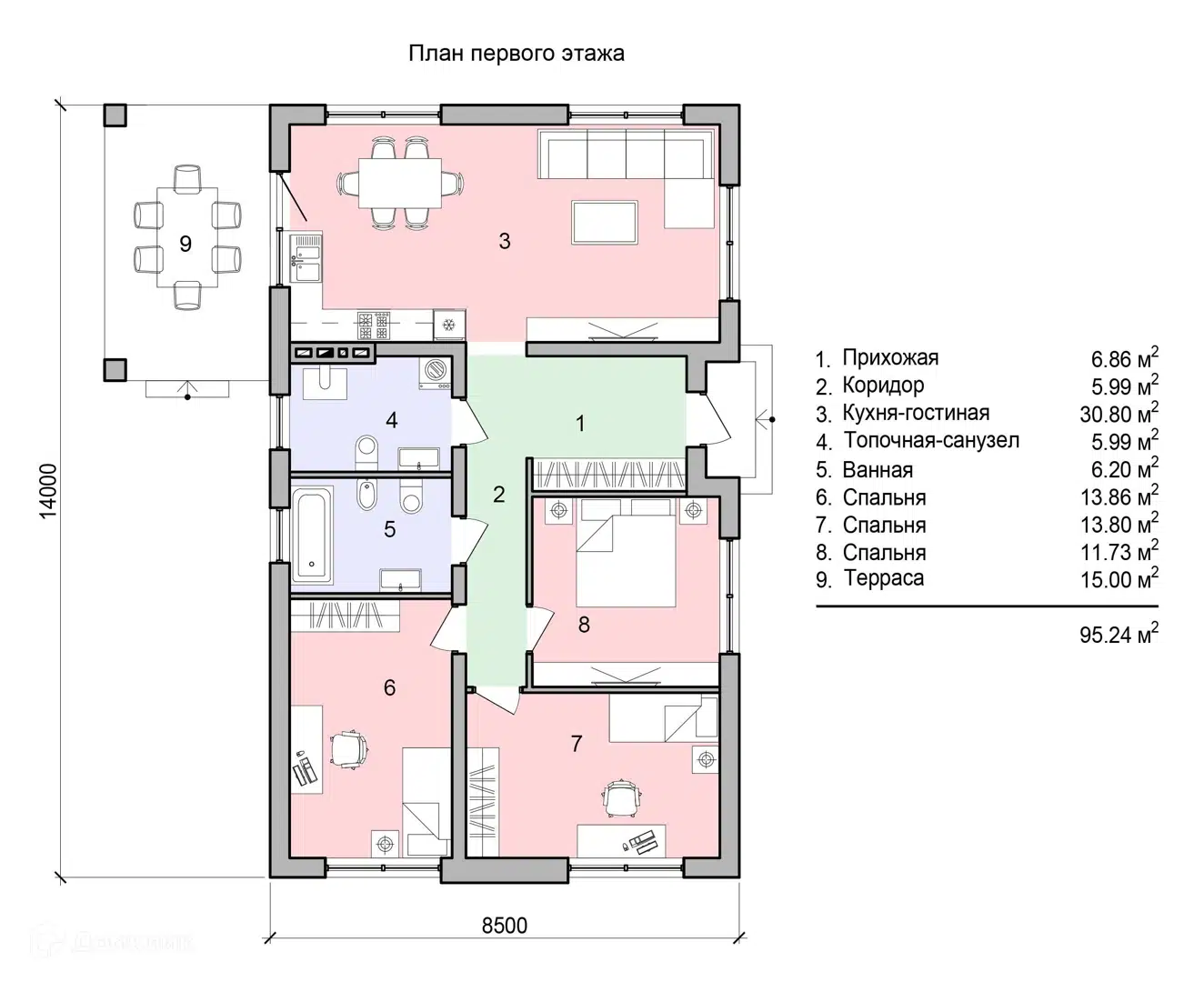 Планировка 1 этаж этажа