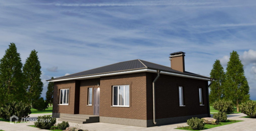 Проект дома «Авангард» компании Качественный дом из материала Газобетонные блоки площадью 87.9м² под ключ за 5026500₽ в Донецке | 1 этаж, 3 спальни, 2 санузла – Домклик