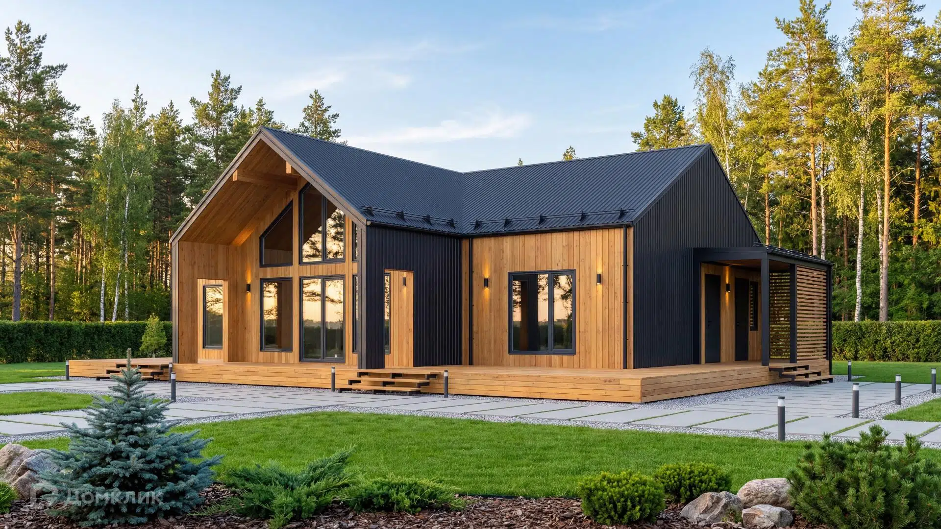 Проект дома «СИП С214» компании ЙОЛО ХАУС из материала SIP-панели площадью 146м² под ключ за 7663000₽ в Донецке | 1 этаж, 3 спальни, 2 санузла – Домклик