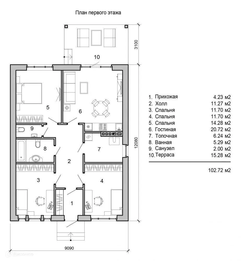 Планировка 1 этаж этажа
