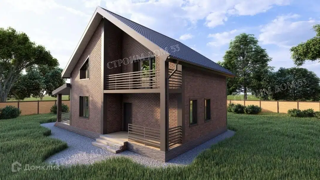 Проект дома «Двухэтажный дом из газобетона 13,5х9м ГБ-4» компании СК Строим Дом 53 из материала Газобетонные блоки площадью 153.1м² под ключ за 8150000₽ в Донецке | 2 этажа, 3 спальни, 2 санузла – Домклик