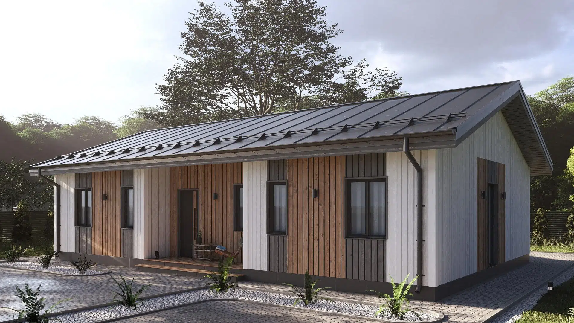 Проект дома «СВОЙ 113» компании СВОЙ из материала Каркасный дом площадью 118м² под ключ за 9556560₽ в Донецке | 1 этаж, 3 спальни, 2 санузла – Домклик