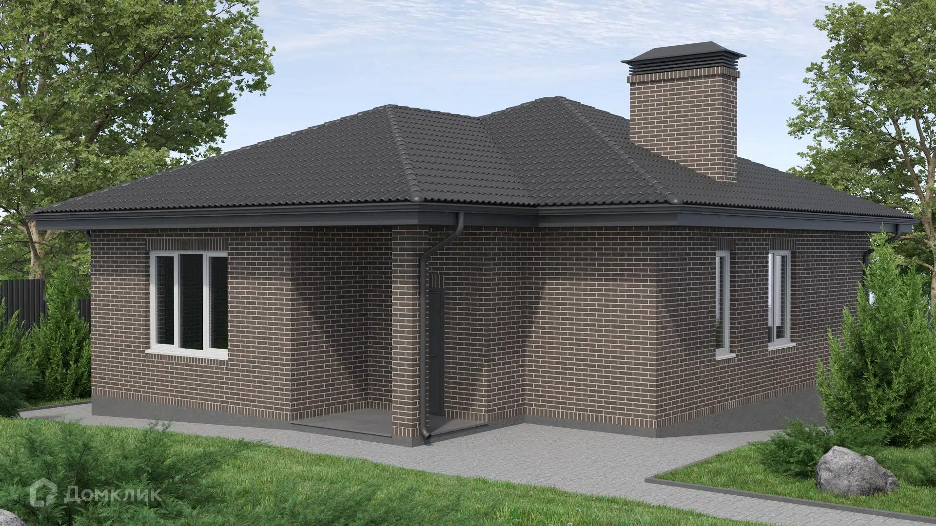 Проект дома «Проект Семейный очаг» компании РСК СТРОЙквартал из материала Кирпич площадью 109м² под ключ за 7919400₽ в Донецке | 1 этаж, 2 спальни, 1 санузел – Домклик
