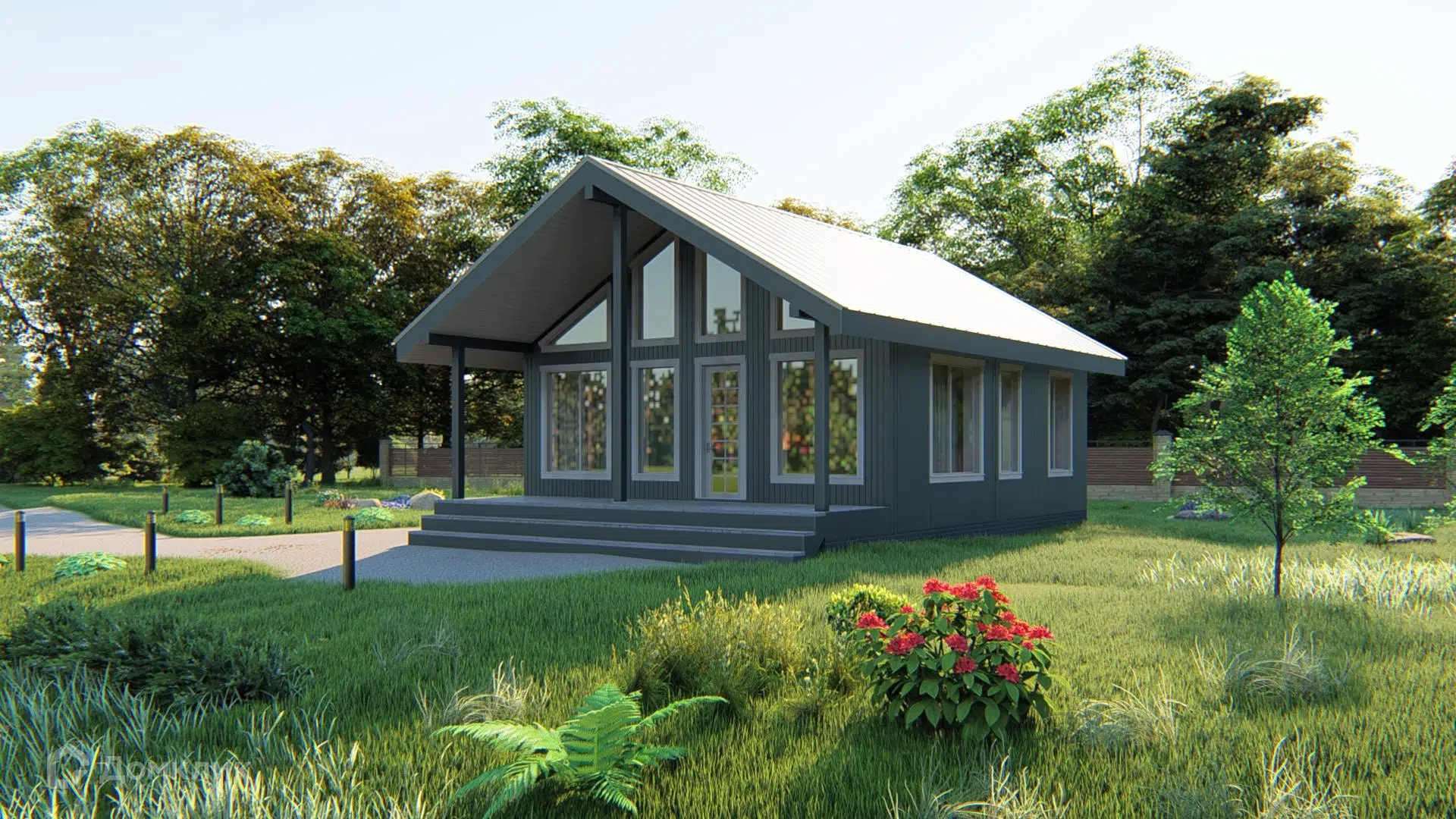 Проект дома «Дом 88м2 Второй Свет» компании ТСК ЭнСтрой из материала SIP-панели площадью 58.82м² под ключ за 3825000₽ в Донецке | 1 этаж, 2 спальни, 1 санузел – Домклик